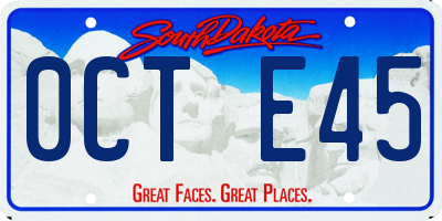 SD license plate 0CTE45