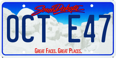 SD license plate 0CTE47