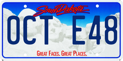 SD license plate 0CTE48
