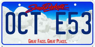 SD license plate 0CTE53
