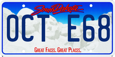 SD license plate 0CTE68