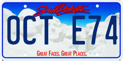 SD license plate 0CTE74
