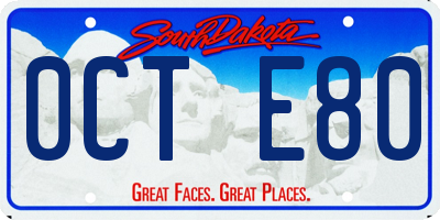 SD license plate 0CTE80