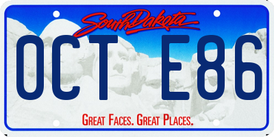 SD license plate 0CTE86