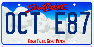 SD license plate 0CTE87