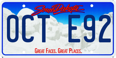 SD license plate 0CTE92