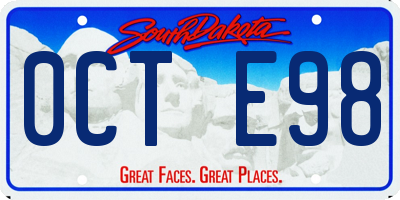 SD license plate 0CTE98