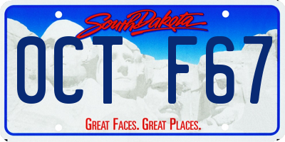 SD license plate 0CTF67