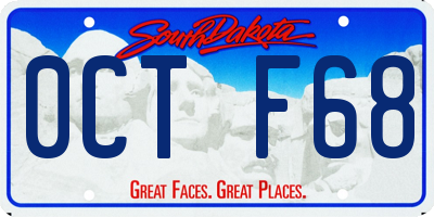 SD license plate 0CTF68
