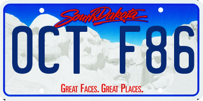 SD license plate 0CTF86