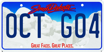 SD license plate 0CTG04