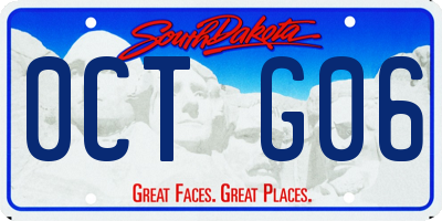 SD license plate 0CTG06