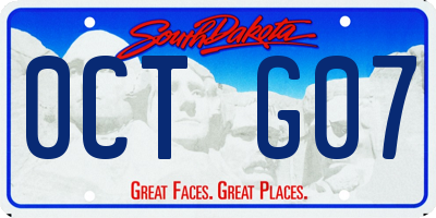 SD license plate 0CTG07