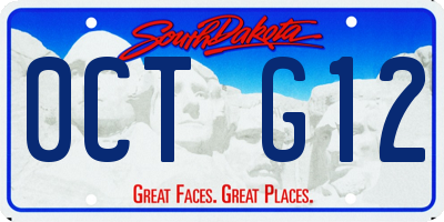 SD license plate 0CTG12