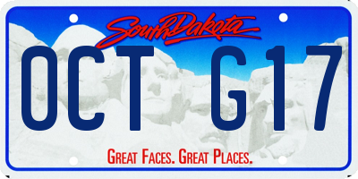 SD license plate 0CTG17