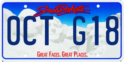 SD license plate 0CTG18