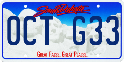 SD license plate 0CTG33