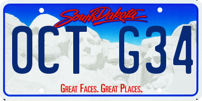 SD license plate 0CTG34