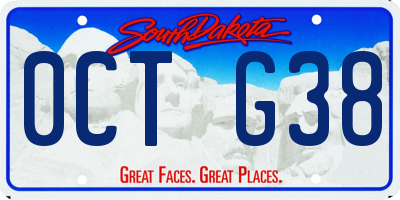 SD license plate 0CTG38
