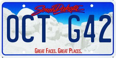 SD license plate 0CTG42