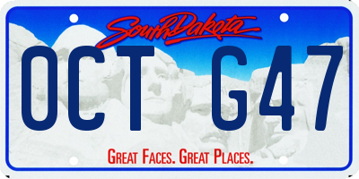 SD license plate 0CTG47