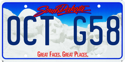 SD license plate 0CTG58
