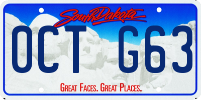 SD license plate 0CTG63