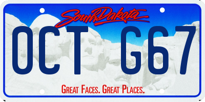 SD license plate 0CTG67