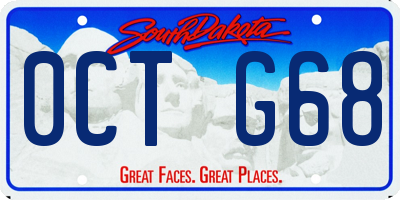 SD license plate 0CTG68
