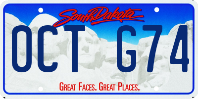 SD license plate 0CTG74