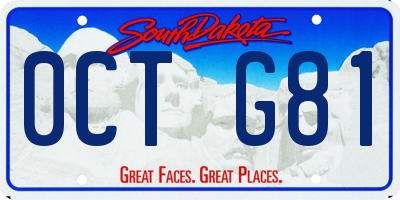 SD license plate 0CTG81