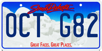 SD license plate 0CTG82