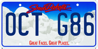 SD license plate 0CTG86