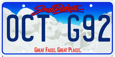 SD license plate 0CTG92