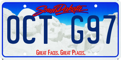 SD license plate 0CTG97