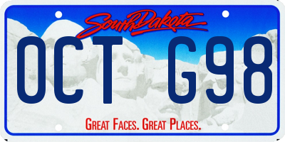 SD license plate 0CTG98