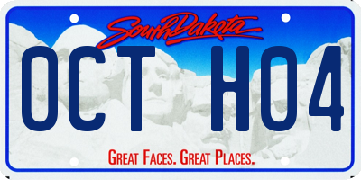 SD license plate 0CTH04