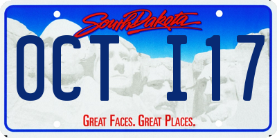 SD license plate 0CTI17