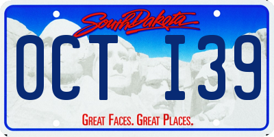 SD license plate 0CTI39