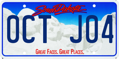 SD license plate 0CTJ04