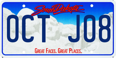 SD license plate 0CTJ08