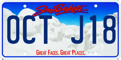 SD license plate 0CTJ18