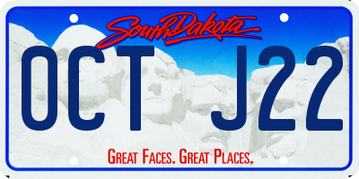 SD license plate 0CTJ22