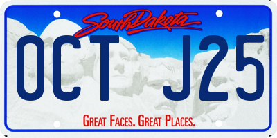 SD license plate 0CTJ25