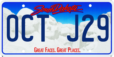 SD license plate 0CTJ29