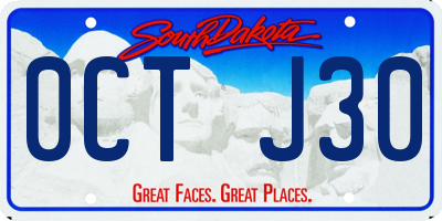 SD license plate 0CTJ30