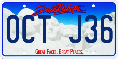 SD license plate 0CTJ36