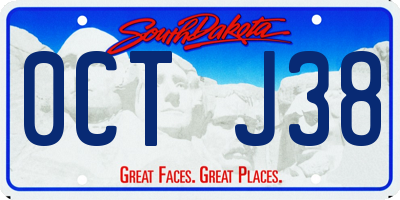SD license plate 0CTJ38