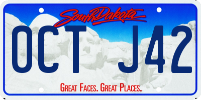 SD license plate 0CTJ42