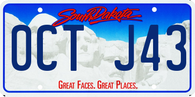 SD license plate 0CTJ43